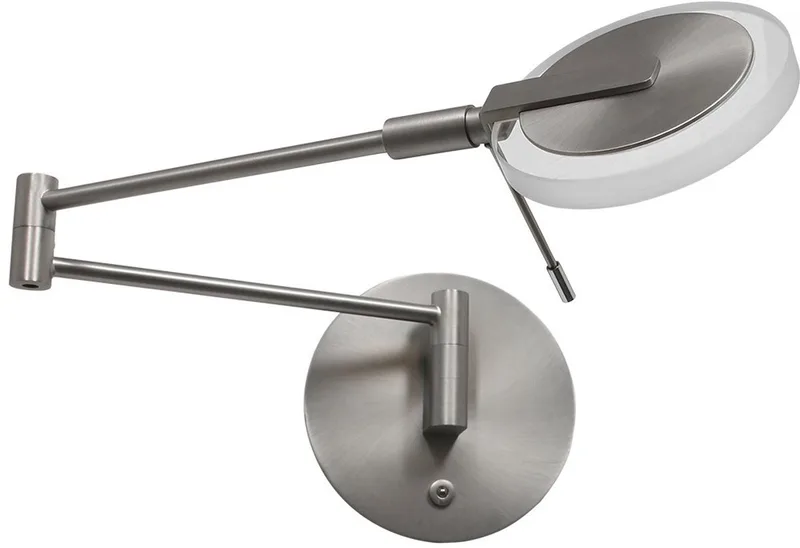 Turound LED - Wandlamp Modern - Staal - H:17cm - Ø:14cm - Universeel - Voor Binnen - Metaal - Wandlampen - Slaapkamer - Woonkamer de Steinhauer en Argent – photo produit
