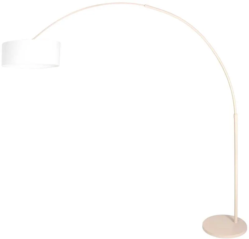 Vloerlamp Creme kleurig 240 cm hoogte verstelbaar Metaal en Textiel Steinhauer Sparkled Light 4316CR – Trendy design voor binnen gebruik de Steinhauer en Crème, Blanc – photo produit