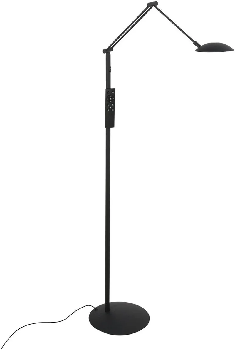 Vloerlamp Daphne 2 4601ZW - zwarte metalen leeslamp met verstelbaar licht, afstandsbediening en instelbare kleurtemperatuur de Steinhauer en Noir – photo produit