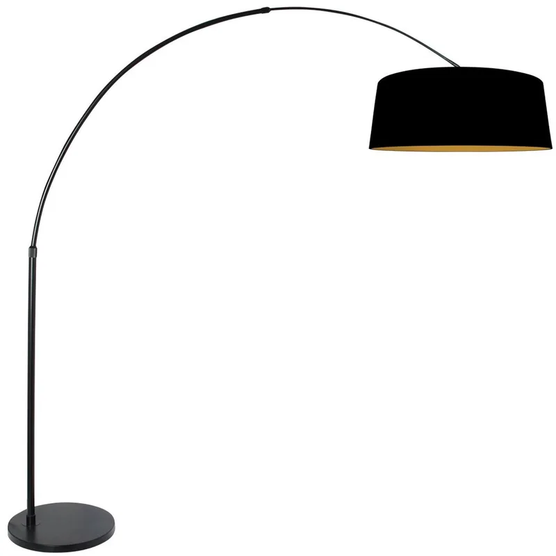 Vloerlamp Luma-Dark 4771ZW van Steinhauer, modern design, hoogte verstelbaar (210-240 cm), metaal en textiel, E27 fitting, ideaal voor binnengebruik von Steinhauer in Schwarz – Produktfoto
