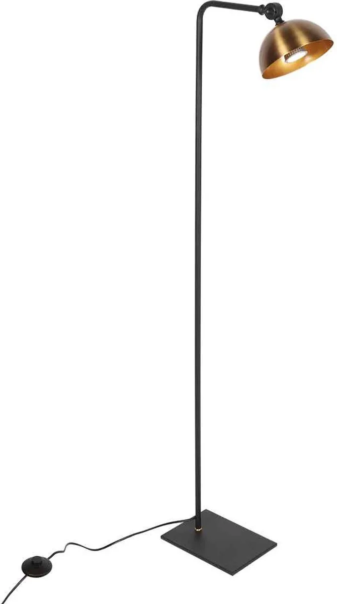 Vloerlamp Pintino 4125ZW - Zwart met brons, Kunststof en Metaal, kantelbaar, Steinhauer, Perfect voor binnen gebruik de Steinhauer en Marron – photo produit