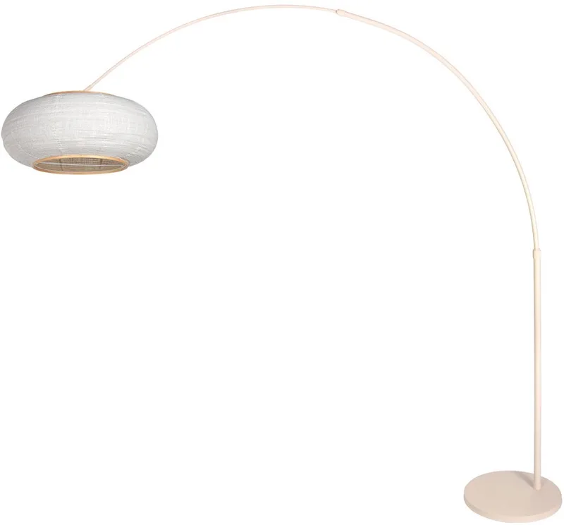 Vloerlamp Silva Alba 4677CR crème met linnen kap Ø60 cm de Steinhauer en Crème, Blanc – photo produit