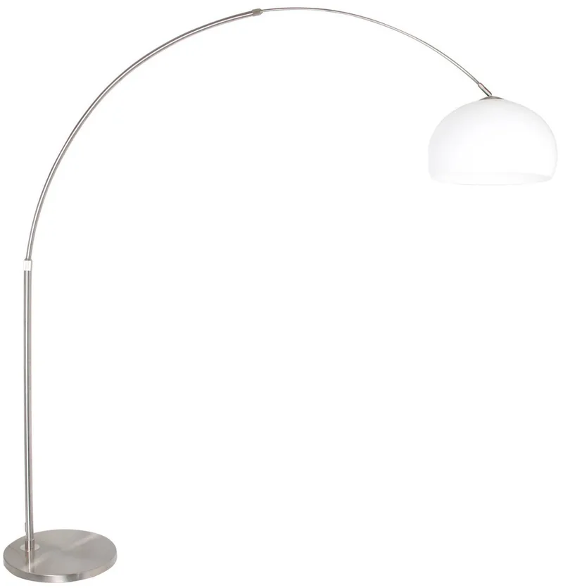 Vloerlamp Sparkled Light 9678ST staal/wit 230 cm hoogte verstelbaar met kunststof kap von Steinhauer in Silber – Produktfoto