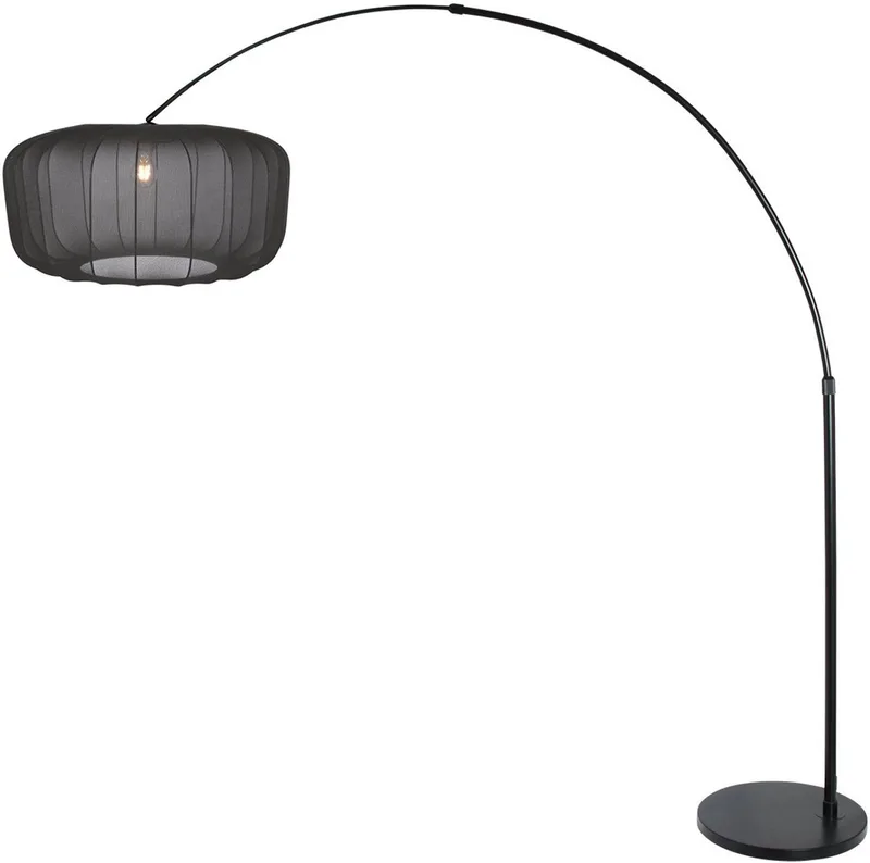 Böjd golvlampa Sparkled Light svart/svart nylon, 240 cm från Steinhauer i Svart – produktbild
