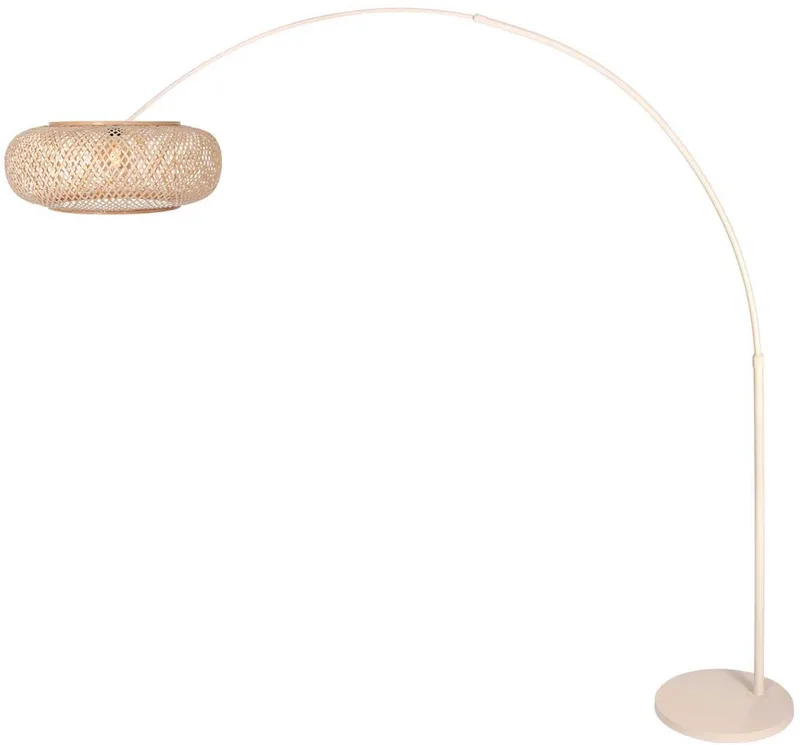Vloerlamp Steinhauer Sparkled Light 4319CR – Trendy kleur, bamboe & metaal, hoogte verstelbaar tot 240 cm, kantelbare E27 fitting, ideale sfeerverlichting voor binnen. de Steinhauer en Crème – photo produit
