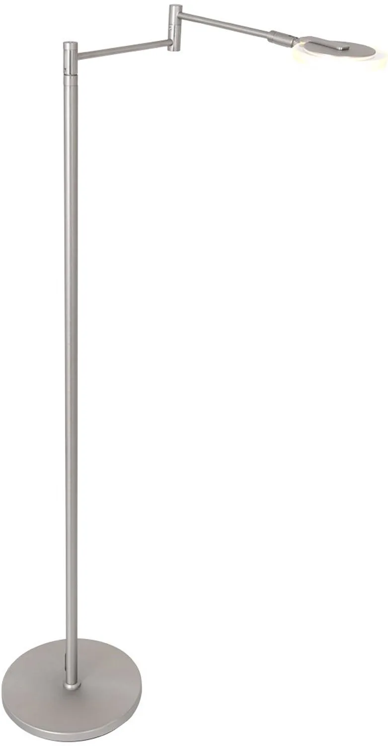Vloerlamp Turound 3081ST Staal met knikarm, hoogte verstelbaar van 100-140 cm, 23 cm voetdiameter, dimbaar, Steinhauer Exclusive von Steinhauer in Silber – Produktfoto