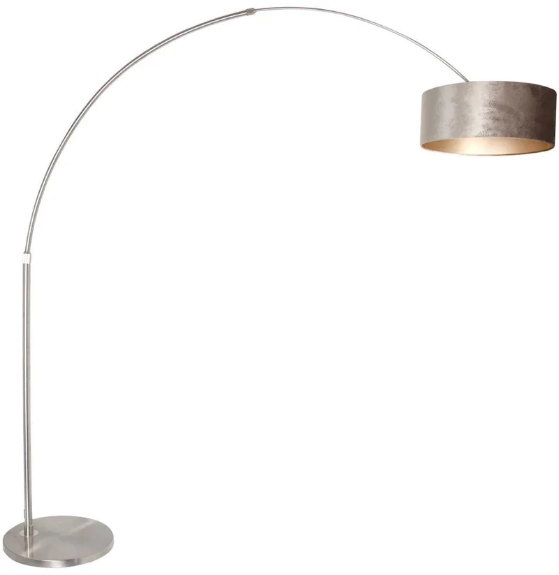 Vloerlampen Staalkleurig met Metaal en Textiel, Modern, hoogte verstelbaar, Sparkled Light 8125ST, Steinhauer von Steinhauer in Silber – Produktfoto