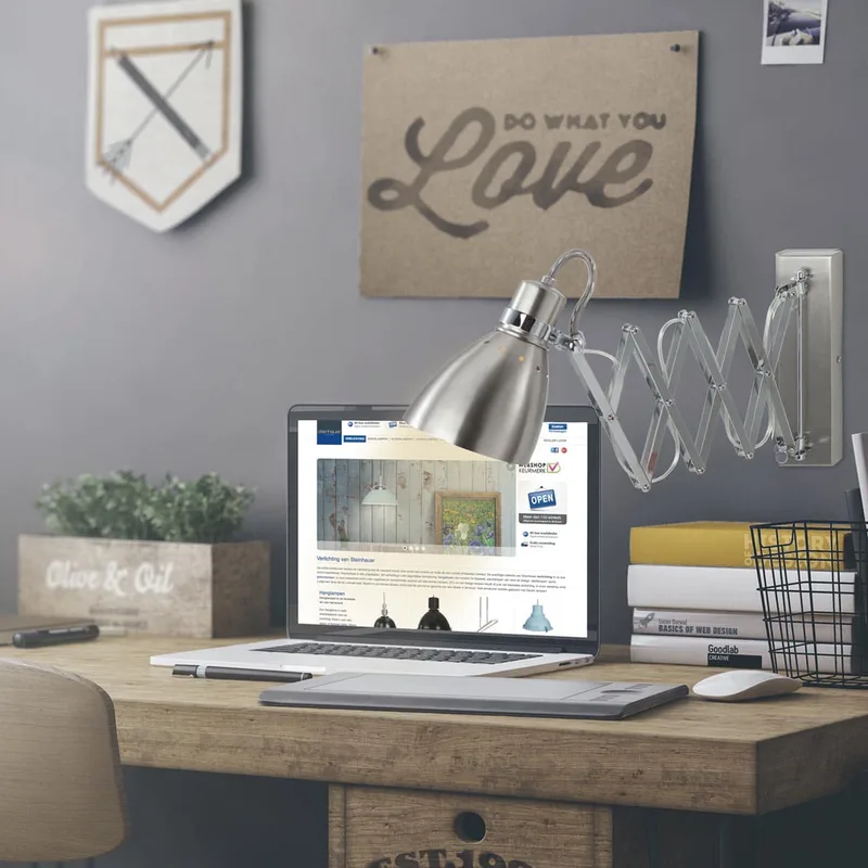 Wandlamp | 12,5 cm | spring | E27 | grijs staal | metaal | industrieel, functioneel, scandinavisch von Steinhauer – Produktfoto 2 von 3