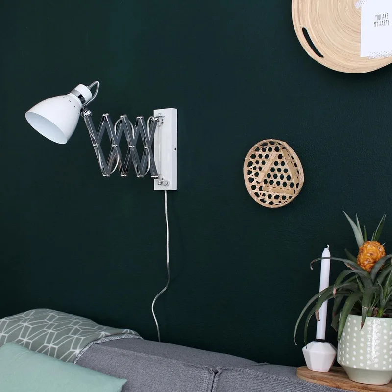 Wandlamp | 12,5 cm | spring | E27 | wit | metaal | industrieel, functioneel, scandinavisch från Steinhauer – produktbild 3 av 3