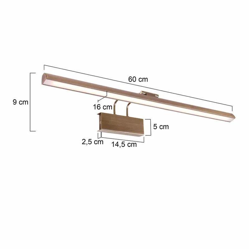 Wandlamp | 60 cm | litho led | 2 lichts | LED | brons | metaal | moderne design verlichting de Steinhauer – photo produit 3 sur 3