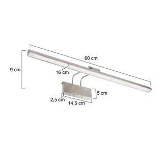 Wandlamp | 60 cm | litho LED | 2 lichts | LED | grijs staal metaal | moderne design verlichting från Steinhauer – produktbild 3 av 3