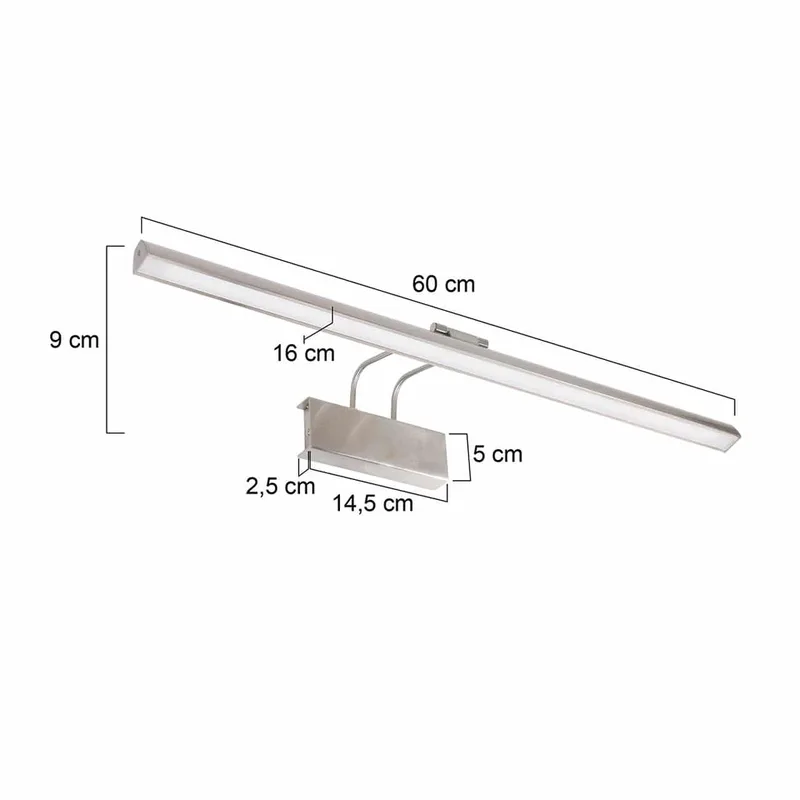 Wandlamp | 60 cm | litho LED | 2 lichts | LED | grijs staal metaal | moderne design verlichting från Steinhauer – produktbild 3 av 3