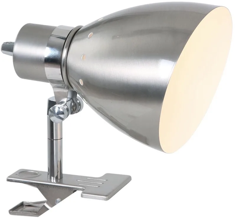 Wandlamp Knijpspot Spring 6827ST van Steinhauer - Draaibaar en kantelbaar, van staal, met snoerschakelaar, geschikt voor binnengebruik. van Steinhauer in Zilver – productfoto