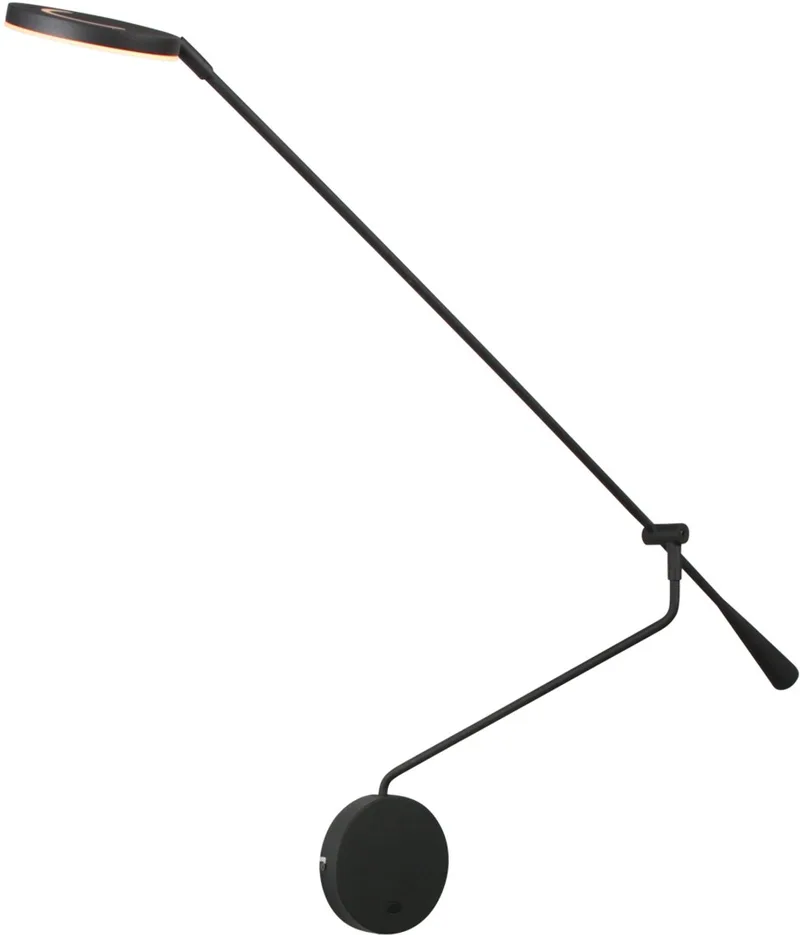Wandlamp met lange zwenkarm 180 cm, draaibaar en kantelbaar, matzwart, kunststof/metaal, Soleil 2, Steinhauer Exclusive fra Steinhauer i Sort – produktbillede