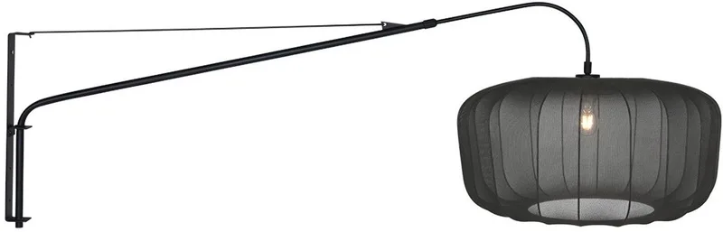 Wandlamp metaal textiel 2574ZW + K4193SS trendy uitschuifbaar draaikantel Elegant Classy merknaam från Steinhauer i Svart – produktbild