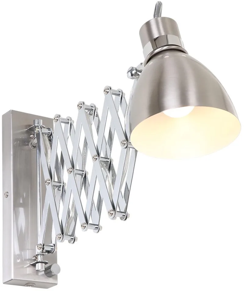 Wandlamp Spring 6290ST Staal E27 fitting - Industrieel ontwerp met draaibare, kantelbare en uitschuifbare functies de Steinhauer en Argent – photo produit