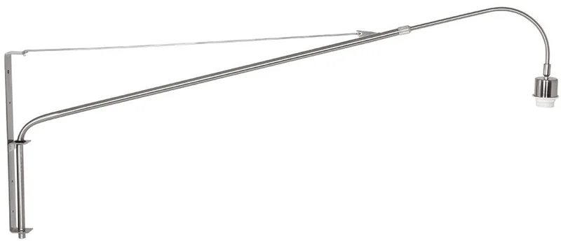 Wandlamp Staalkleur Elegant Classy 2574ST, Eigentijds Design, Metaal, Draaibaar en Uittrekbaar, Zonder Kap, E27 Fitting, 180 cm Snoer met Schakelaar fra Steinhauer i Sølv – produktbillede