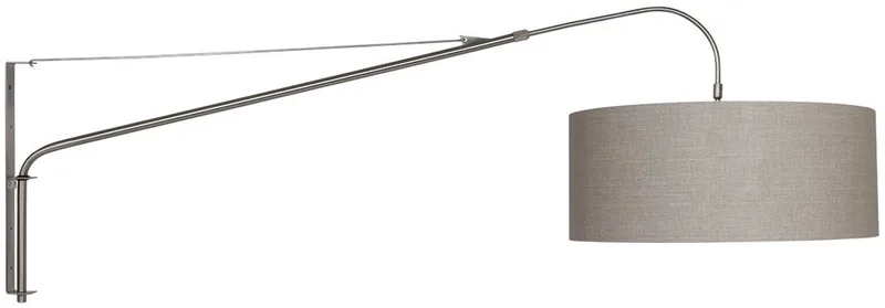 Wandlamp Staalkleurig 9329ST met Grijs Grof Linnen Kap - Elegant Classy från Steinhauer i Silver – produktbild