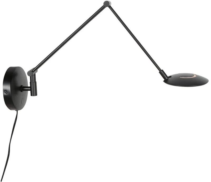 Wandlamp Steinhauer Exclusive Zenith2 1-L Led Knik Draaibaar en Kantelbaar Kunststof en Metaal Binnen van Steinhauer in Zwart – productfoto