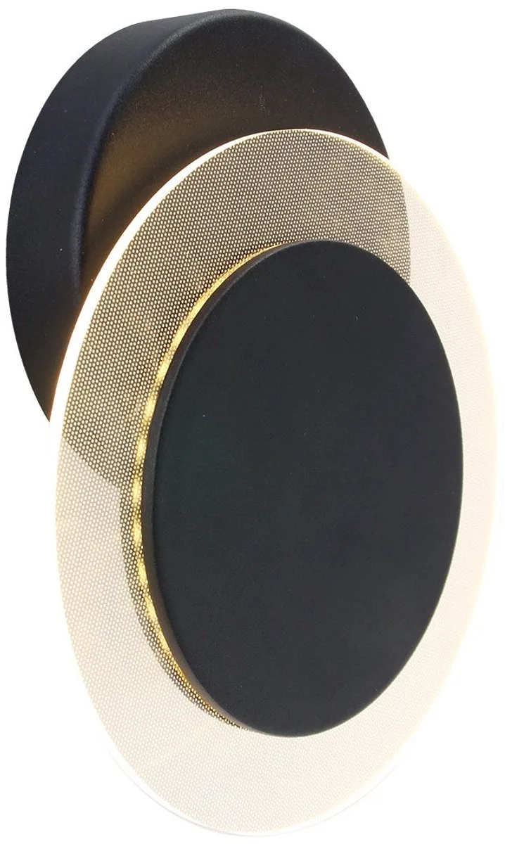 Wandlamp Steinhauer Lido 2564ZW Zwart Ø17cm Draaibaar van Kunststof en Metaal met 700 Lumen - Modern Design voor Binnengebruik från Steinhauer i Transparent, Svart – produktbild
