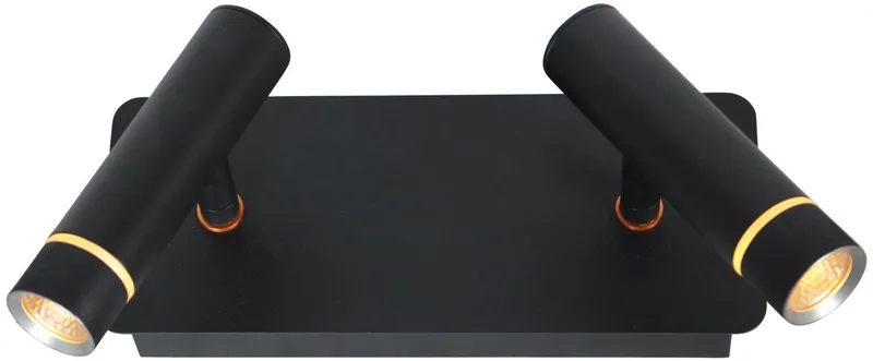 Wandlamp Steinhauer Volari 4713ZW 2-lichts, kunststof en metaal, draaibaar en kantelbaar, moderne binnenverlichting met dimbare LED-modules de Steinhauer en Noir – photo produit