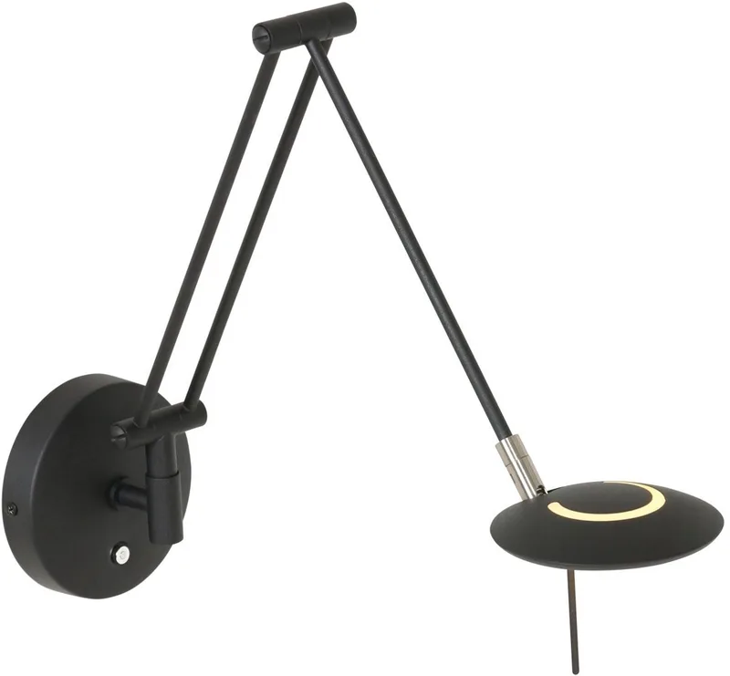 Wandlamp Steinhauer Zodiac LED 2110ZW Dimbaar, Draaibaar en Kantelbaar - Kunststof, Metaal (53 cm) von Steinhauer in Schwarz – Produktfoto