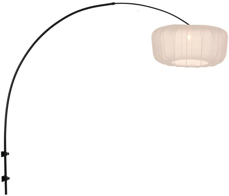 Wandlamp trendy zwart bamboe en metaal Draaibaar, kantelbaar en uitschuifbaar Sparkled Light 1481ZW + K41931S van Steinhauer in Beige, Crème, Zwart – productfoto
