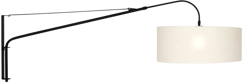 Wandlamp Zwarte Elegant Classy 9323ZW van Steinhauer, met metalen en textiele materialen, 50 cm diameter en 20 cm hoogte, draaibaar en kantelbaar voor binnengebruik fra Steinhauer i Gennemsigtig – produktbillede
