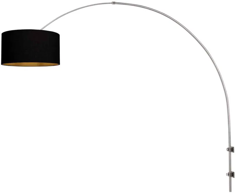 Wandlampe Sparkled Light stahl/schwarz-gold Ausladung 175 cm von Steinhauer in Silber, Schwarz – Produktfoto