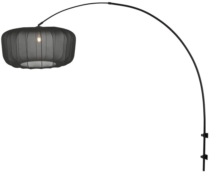 Wandlampen Trendy Bamboe en Metaal 1481ZW + K4193SS Draaibaar, Kantelbaar en Uitschuifbaar Sparkled Light fra Steinhauer i Sort – produktbillede
