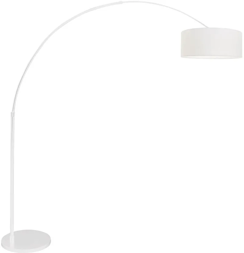 Witte vloerlamp booglamp Sparkled Light 7169W - Modern, metaal en textiel, hoogte verstelbaar en uitschuifbaar, Steinhauer von Steinhauer in Weiß – Produktfoto