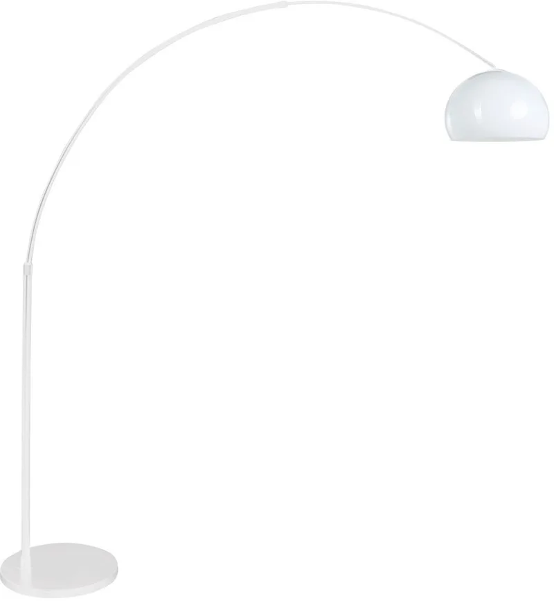 Witte vloerlamp booglamp Sparkled Light 7348W, hoogte verstelbaar, kunststof en metaal, Steinhauer, modern, maximaal 230 cm uitschuiflengte, 250 cm snoer met vloerschakelaar van Steinhauer in Wit – productfoto