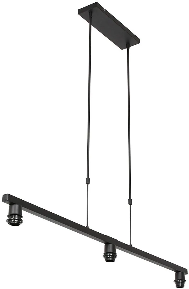 Zwarte 3-lichts hanglamp Stang 3457ZW - Hoogteverstelbaar - Metaal/Kunststof fra Steinhauer i Sort – produktbillede