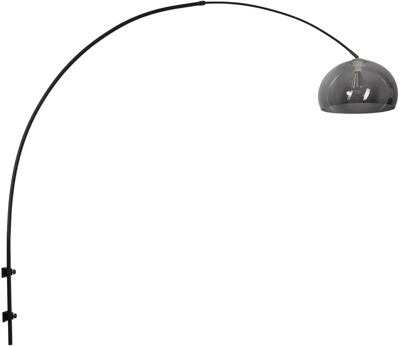 Zwarte boog wandlamp Sparkled Light 8196ZW met grijs kunststof bol kap 38 cm de Steinhauer en Noir – photo produit