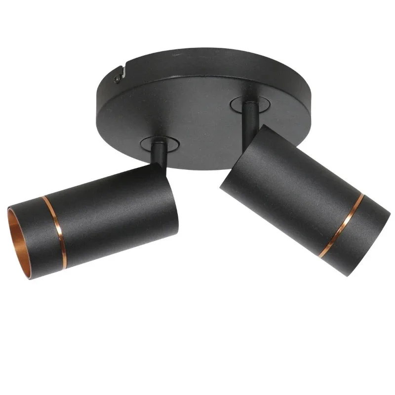 Zwarte Downlume 4858ZW 2-lichts GU10 plafondspot van Steinhauer, metaal, draaibaar en kantelbaar, diameter 25 cm, hoogte 20 cm, modern design voor binnengebruik van Steinhauer in Zwart – productfoto 2 van 2