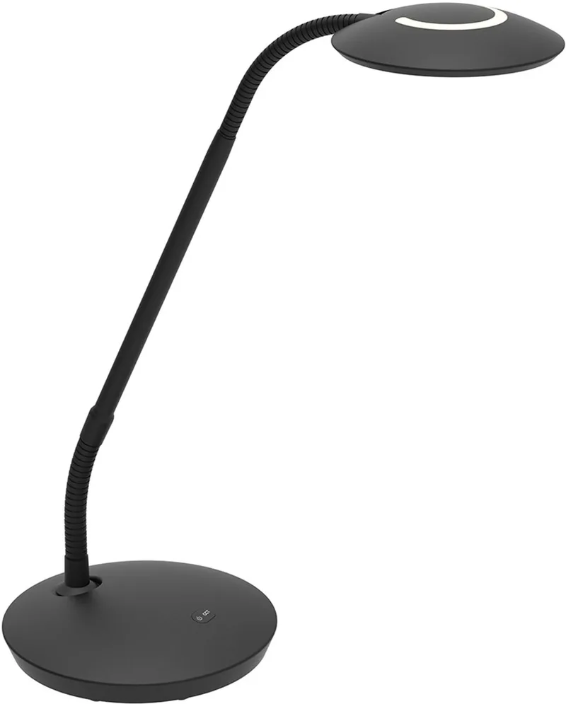 Zwarte tafellamp Zenith 2 4397ZW modern verstelbaar in kunststof en metaal, armflexibele LED met instelbare lichtkleur de Steinhauer en Noir – photo produit
