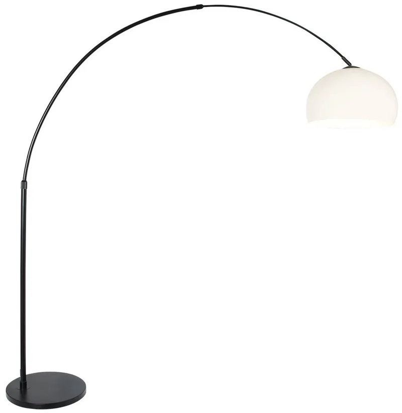 Zwarte Vloerlamp Booglamp 240cm Hoogteverstelbaar - Kunststof Bol Kap - Sparkled Light de Steinhauer en Noir – photo produit