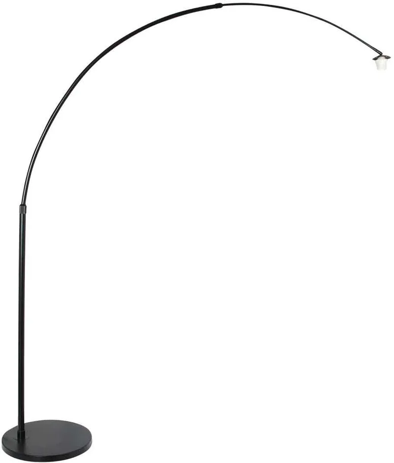 Zwarte vloerlamp / booglamp Sparkled Light 7268ZW zonder kap, hoogte verstelbaar, draaibaar, kunststof en metaal, Steinhauer van Steinhauer in Zwart – productfoto