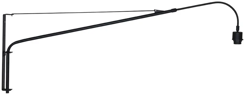 Zwarte Wandlamp Elegant Classy 2574ZW | Draaibaar, kantelbaar, uitschuifbaar | Kunststof & Metaal | Steinhauer | 180 cm snoer met schakelaar de Steinhauer en Noir – photo produit