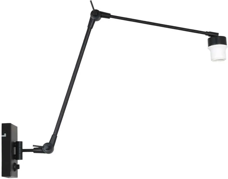 Zwarte wandlamp Prestige Chic 7396ZW zonder kap van Steinhauer, modern design, metaal en kunststof, draaibaar en kantelbaar, geschikt voor binnengebruik de Steinhauer en Noir – photo produit
