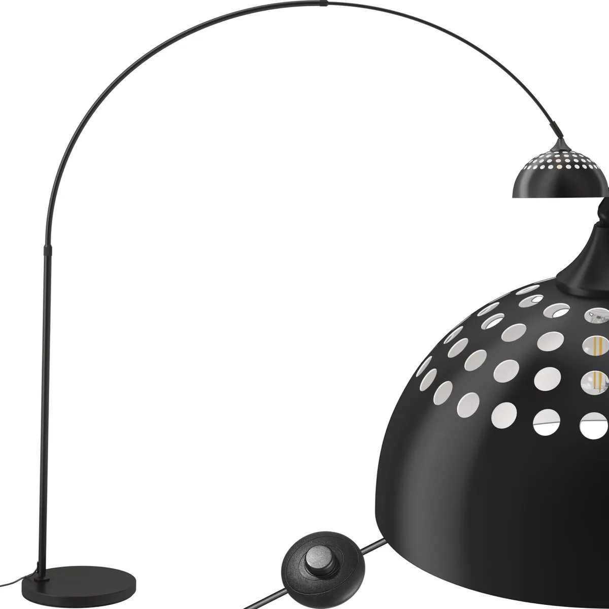 Booglamp vloerlamp woonkamer - Retro vintage eetkamerlamp - Hangend, ideaal voor eettafel en woonkamer - Arc-lamp by tectake in Black – product photo