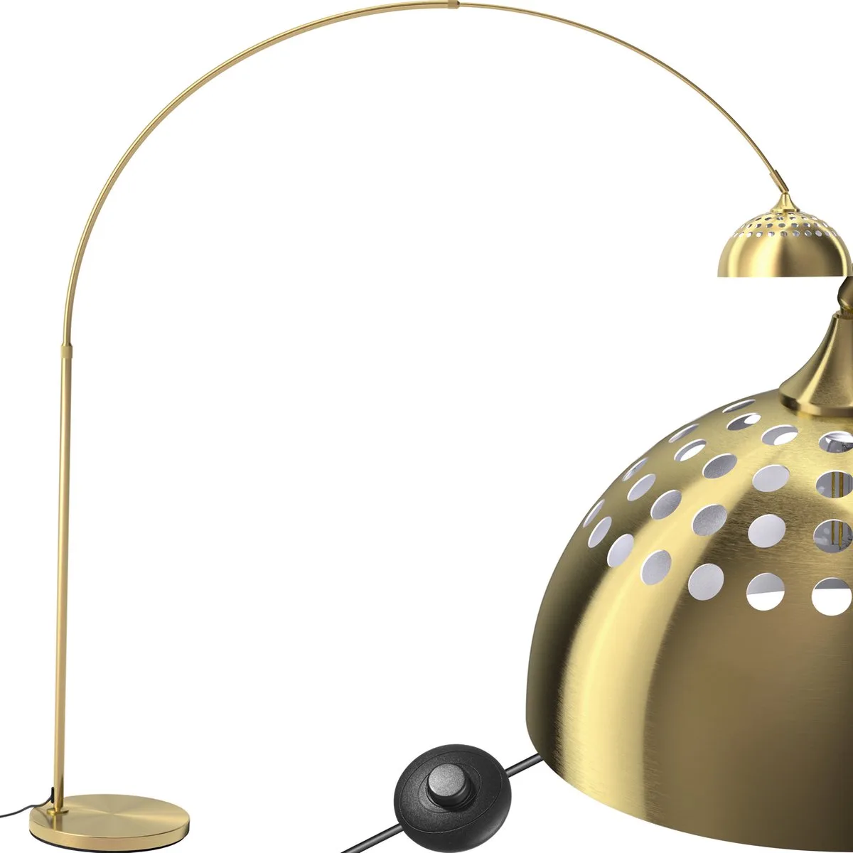 Booglamp vloerlamp woonkamer - Retro vintage eetkamerlamp - Hangend, ideaal voor eettafel en woonkamer - Arc-lamp - goudkleurig van tectake in Goud – productfoto