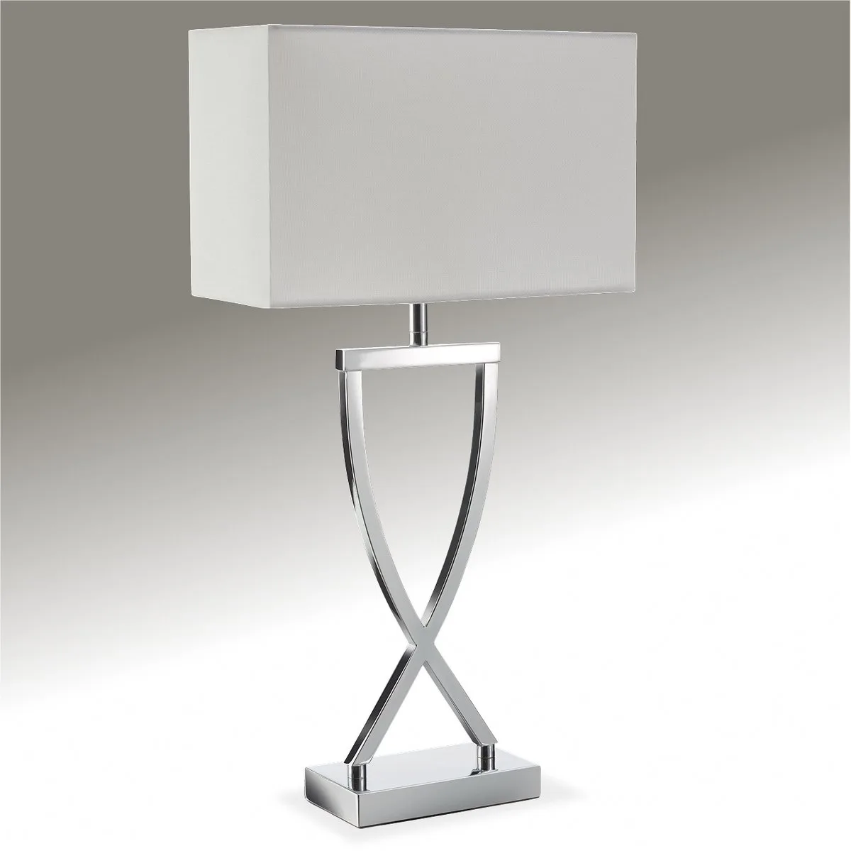 Tafellamp Avina - Lamp voor Slaapkamer, Woonkamer, Bureau - Modern Design - 27 x 12 cm Lampenkap - E27 - Frame fra tectake i Chroomkleurig – produktbillede
