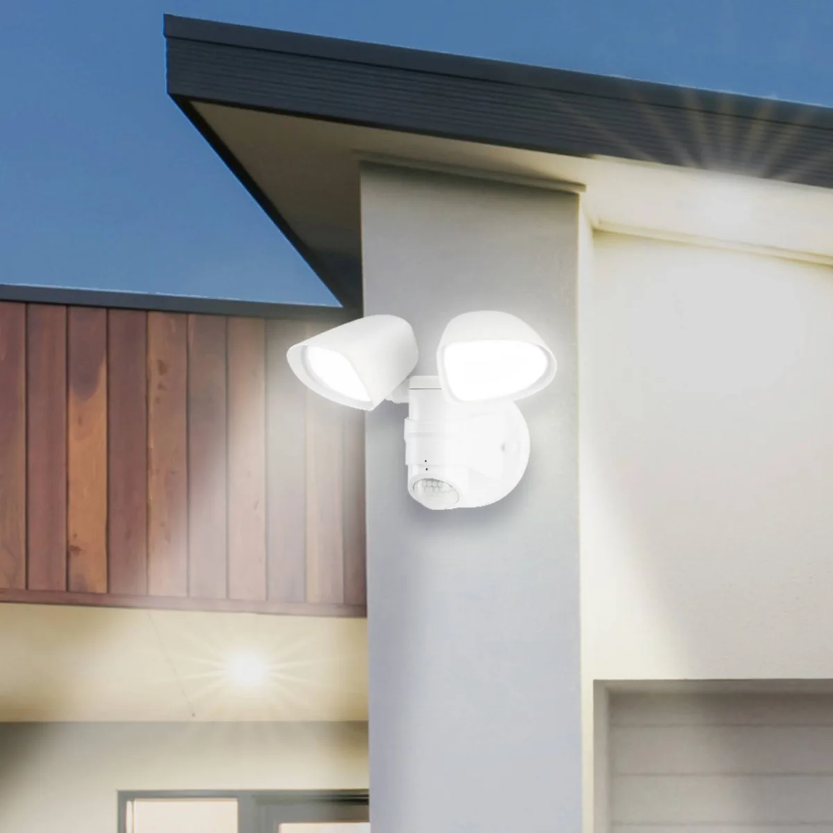 LED sensor buitenwandspot Bilbao 2-lamps van Telefunken in Wit – productfoto