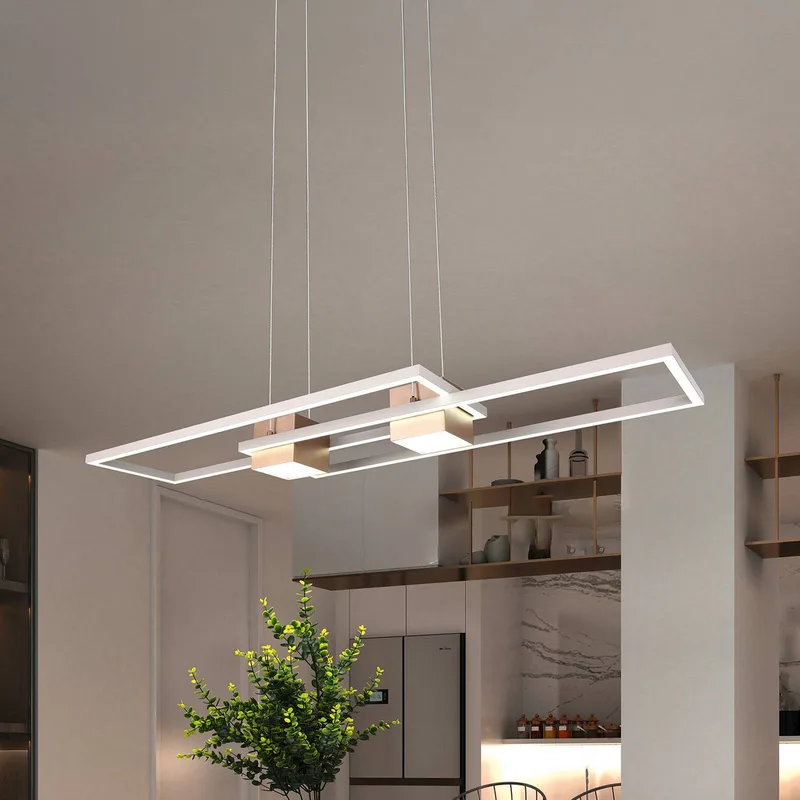 Albany LED hanglamp, bruin, 100 x 28 cm, aluminium, CCT, dimbaar från Trio i Koffiebruin – produktbild