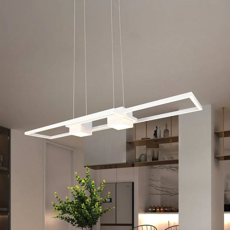 Albany LED hanglamp, wit, 100 x 28 cm, aluminium, CCT dimbaar by Trio in Wit mat – product photo
