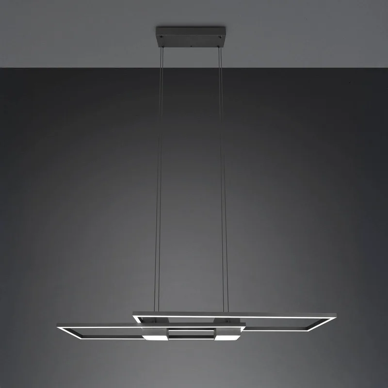 Albany LED hanglamp, zwart, 100 x 28 cm, aluminium CCT dimbaar från Trio i Zwart mat – produktbild