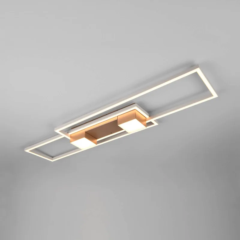 Albany LED plafondlamp, bruin, 100 x 28 cm, aluminium, CCT dimbaar fra Trio i Koffiebruin – produktbillede