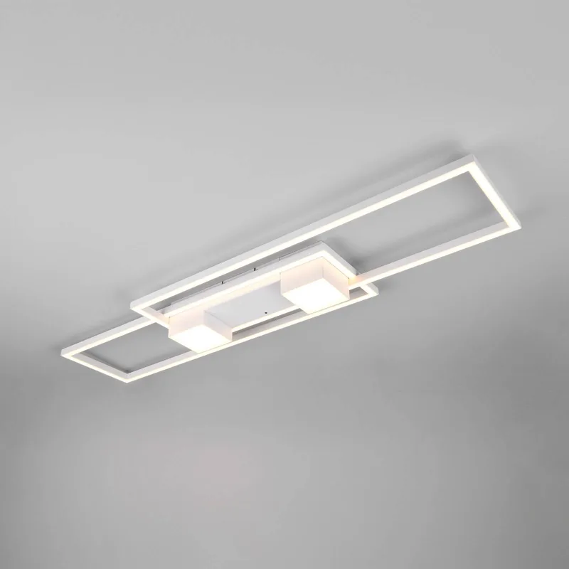 Albany LED plafondlamp, wit, 100 x 28 cm, aluminium, CCT, dimbaar från Trio i Wit mat – produktbild