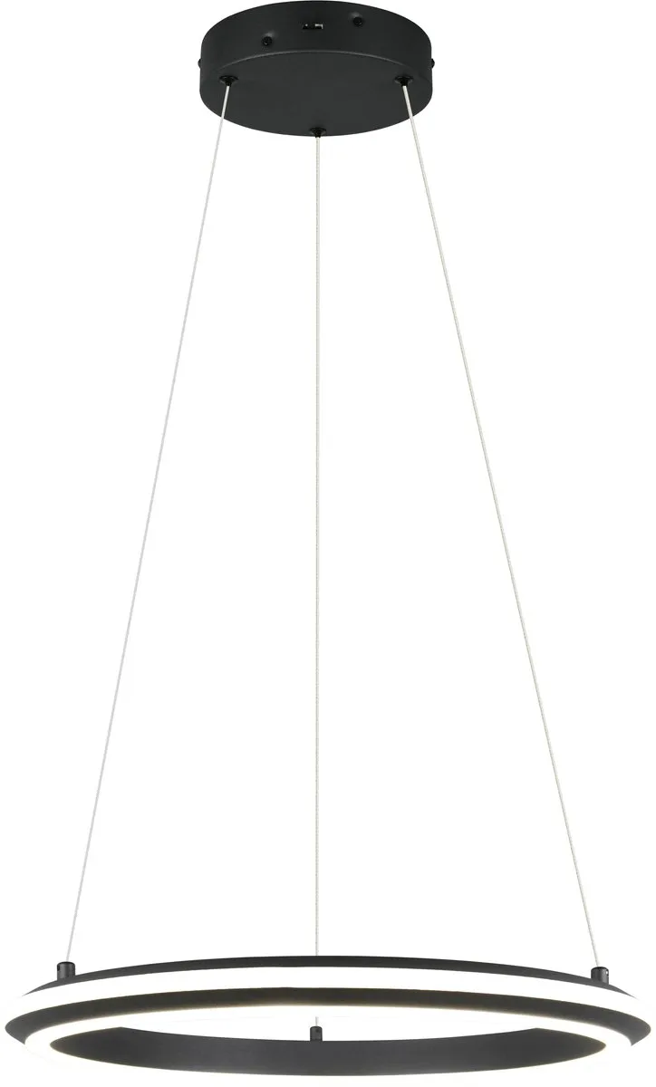 AMADOR - Hanglamp - incl. 1x SMD 34 W - Dimbaar met schakelaar - Plafondbevestiging - In hoogte verstelbaar - DIP - Schakelaar de Trio en Zwart mat – photo produit